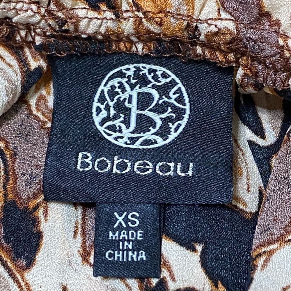 Bobeau Animal Print Keyhole Blouse Sleeveless Boho Lace Detail Top XS - Picture 6 of 9